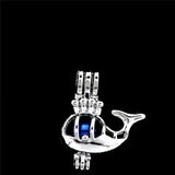 10PCS Whale Charms Pearl Cage Aromatherapy Diffuser Pendant Gift Necklace