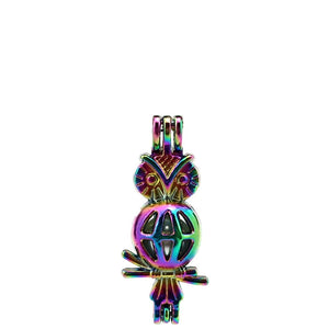 10PCS Owl Charm Pearl Cage Locket Aromatherapy Pendant For Gift Necklace