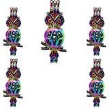 10PCS Owl Charm Pearl Cage Locket Aromatherapy Pendant For Gift Necklace