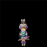 10PCS Owl Charm Pearl Cage Locket Aromatherapy Pendant For Gift Necklace