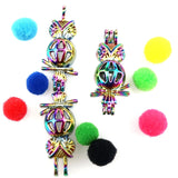 10PCS Owl Charm Pearl Cage Locket Aromatherapy Pendant For Gift Necklace