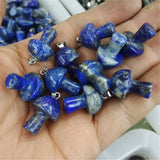 10PCS Women Pendants Lapis Lazuli Tiger Eye Amethyst Gemstone DIY Jewelry