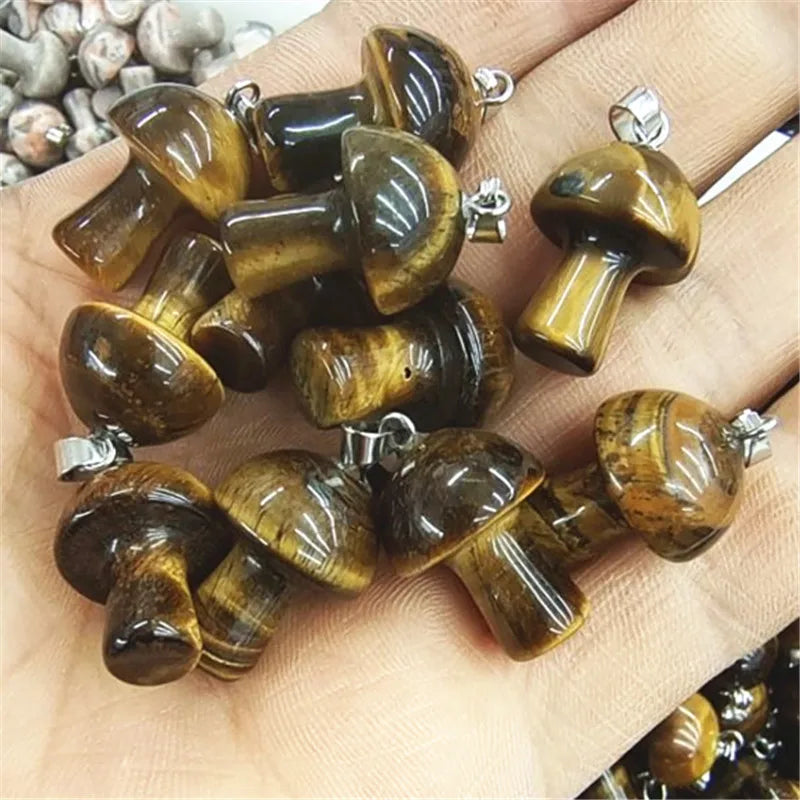 10PCS Women Pendants Lapis Lazuli Tiger Eye Amethyst Gemstone DIY Jewelry
