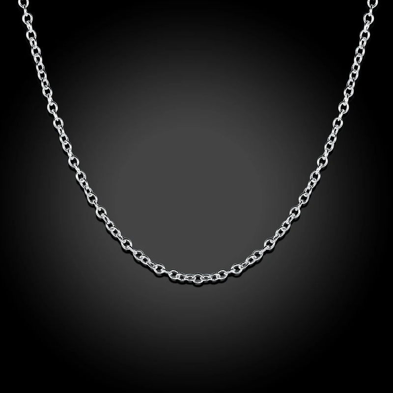 10PCS 925 Sterling Silver 1MM Circle Chain Necklace for Women