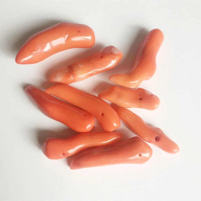 10PCS Coral Tooth Gemstone Beads for DIY Woman Jewelry Bracelet