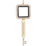 10PCS Rhinestone Glass Memory Locket Pendant Charms