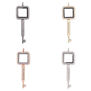 10PCS Rhinestone Glass Memory Locket Pendant Charms