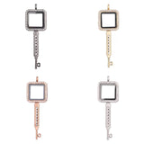 10PCS Rhinestone Glass Memory Locket Pendant Charms