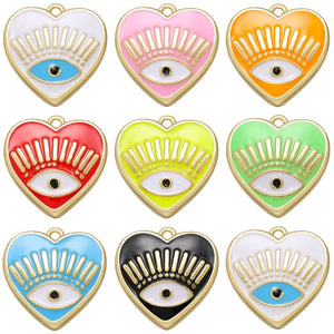 10PCS Lucky Eye Charms Pendant for DIY Necklace Earrings Jewelry