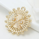 10PCS 14K Gold Plated Zirconia Crystal Charms Pendant DIY Jewelry Accessory