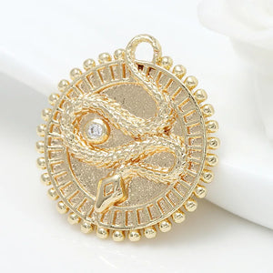 10PCS 14K Gold Plated Zirconia Crystal Charms Pendant DIY Jewelry Accessory