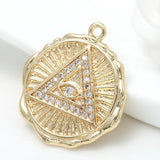 10PCS 14K Gold Plated Zirconia Crystal Charms Pendant DIY Jewelry Accessory