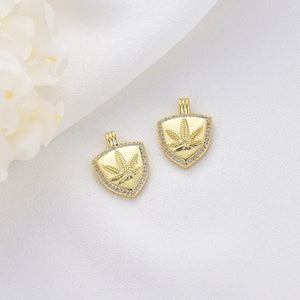 10PCS 14K Plated Brass Zirconia Crystal Charms Pendant