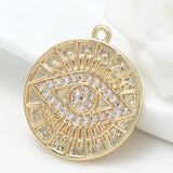 10PCS 14K Gold Plated Zirconia Crystal Charms Pendant DIY Jewelry Accessory