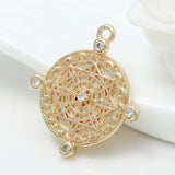 10PCS 14K Gold Plated Zirconia Crystal Charms Pendant DIY Jewelry Accessory