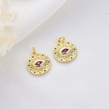 10PCS 14K Plated Brass Zirconia Crystal Charms Pendant