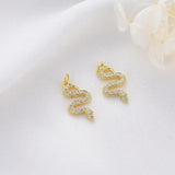 10PCS 14K Plated Zirconia Crystal Seahorse Snake Charms Pendant
