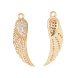 10PCS Brass Zirconia Wing Sun Charms DIY Jewelry Making