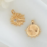 10PCS Brass Zirconia Wing Sun Charms DIY Jewelry Making