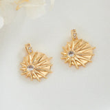 10PCS Brass Zirconia Wing Sun Charms DIY Jewelry Making