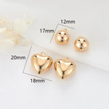 10PCS Brass Metal Love Heart Circle Charms DIY Jewelry Making