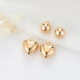 10PCS Brass Metal Love Heart Circle Charms DIY Jewelry Making