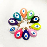 10PCS Evil Eye Charm Pendant, Copper 14K Plated DIY Jewelry Making