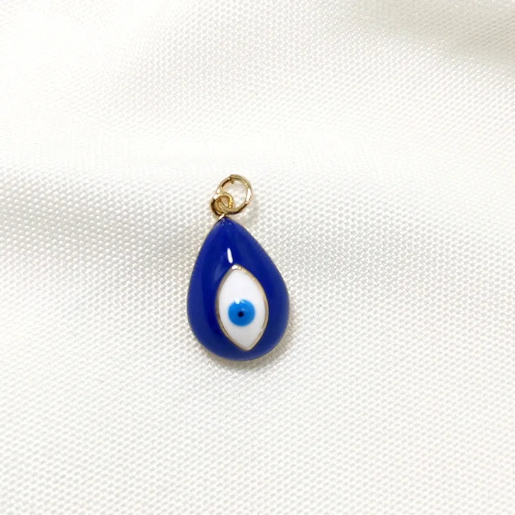 10PCS Evil Eye Charm Pendant, Copper 14K Plated DIY Jewelry Making