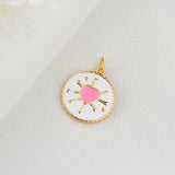 10PCS Copper 14K Plated Oil Love Heart Charm Pendant DIY Jewelry Making