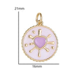 10PCS Copper 14K Plated Oil Love Heart Charm Pendant DIY Jewelry Making