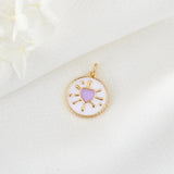 10PCS Copper 14K Plated Oil Love Heart Charm Pendant DIY Jewelry Making