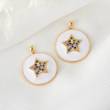 10PCS/Lot Copper 14K Plated Star Cross Charm Pendant DIY Jewelry Making