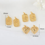 10PCS Zirconia Evil Eye Palm Charms Pendant DIY Accessories