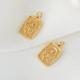 10PCS Zirconia Evil Eye Palm Charms Pendant DIY Accessories