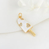 10PCS Copper Plated Ice Cream Charms Pendant DIY Jewelry Making