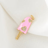 10PCS Copper Plated Ice Cream Charms Pendant DIY Jewelry Making
