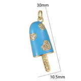 10PCS Copper Plated Ice Cream Charms Pendant DIY Jewelry Making