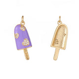 10PCS Copper Plated Ice Cream Charms Pendant DIY Jewelry Making