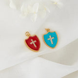 10PCS Copper Plated Zirconia Cross Charms DIY Jewelry Making