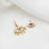 10PCS Copper Zirconia Evil Eye Charms Pendant DIY Jewelry Making