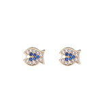 10PCS Copper Zirconia Fish Charms for Jewelry Making