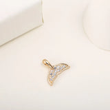 10PCS/LOT Copper Zirconia Fish Tail Charms Necklace Pendant