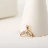 10PCS/LOT Copper Zirconia Fish Tail Charms Necklace Pendant