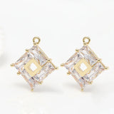 Copper Crystal Lozenge Charms for Jewelry Making