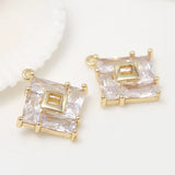 Copper Crystal Lozenge Charms for Jewelry Making