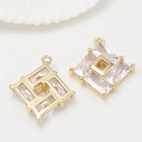 Copper Crystal Lozenge Charms for Jewelry Making