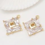Copper Crystal Lozenge Charms for Jewelry Making