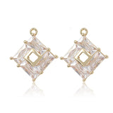 Copper Crystal Lozenge Charms for Jewelry Making