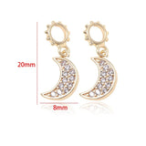 Copper Zirconia Crystal Moon Charms Necklace Pendant DIY Accessories