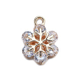 Copper Zirconia Crystal Snowflake Charms Necklace Pendant DIY Jewelry Making